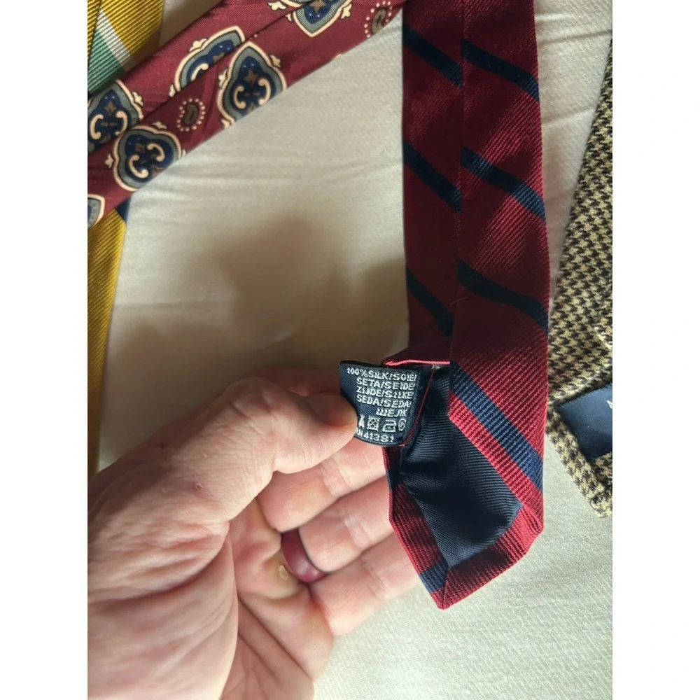 Polo by Ralph Lauren Lot of 6 Vintage Neck Ties Bundle Made in USA Silk & Linen